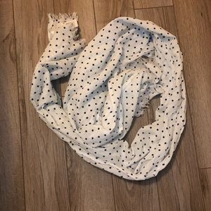NWT White scarf with blue polka dots